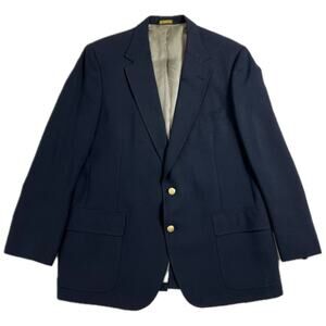 The SansABelt Men's Navy Blazer Unique Gold Buttons Academic Vintage Fashion